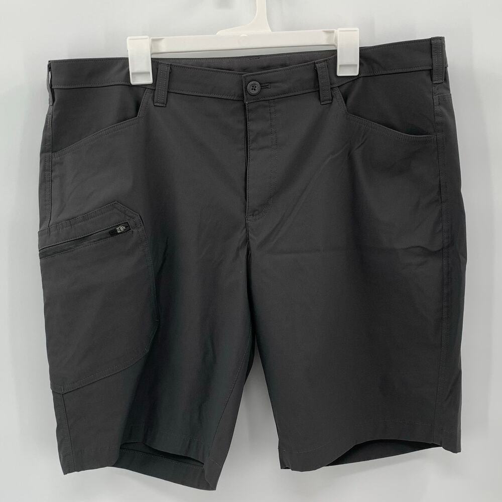 Eddie Bauer Rainier Shorts Men 40 Grey Cargo Pocket Nylon Stretch Hiking Outdoor